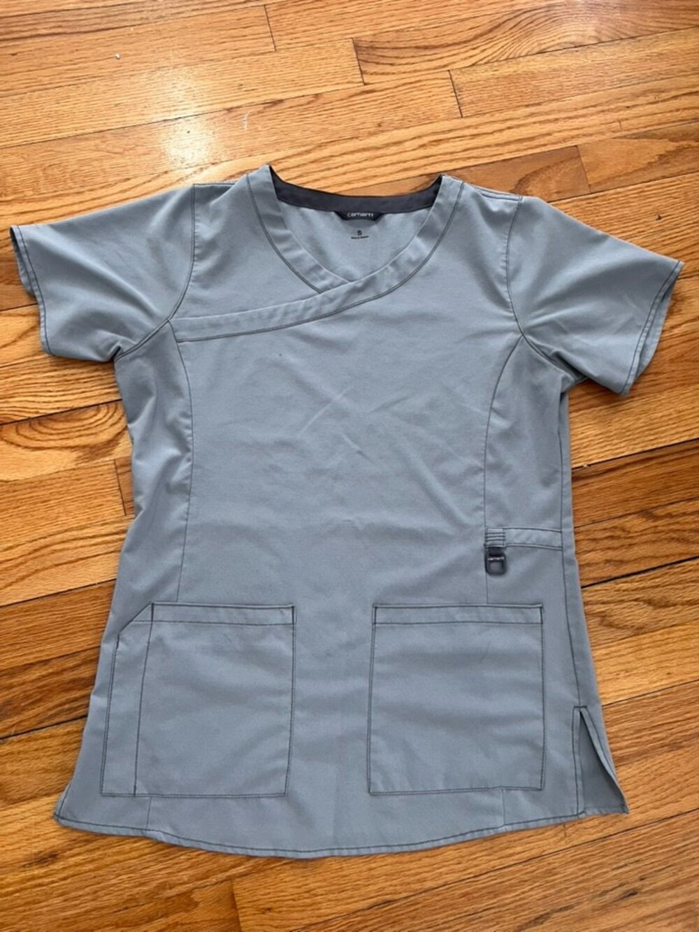 Carhartt Women’s Scrub Top Gray Size Small | Utility Pocket Medical Uniform Top